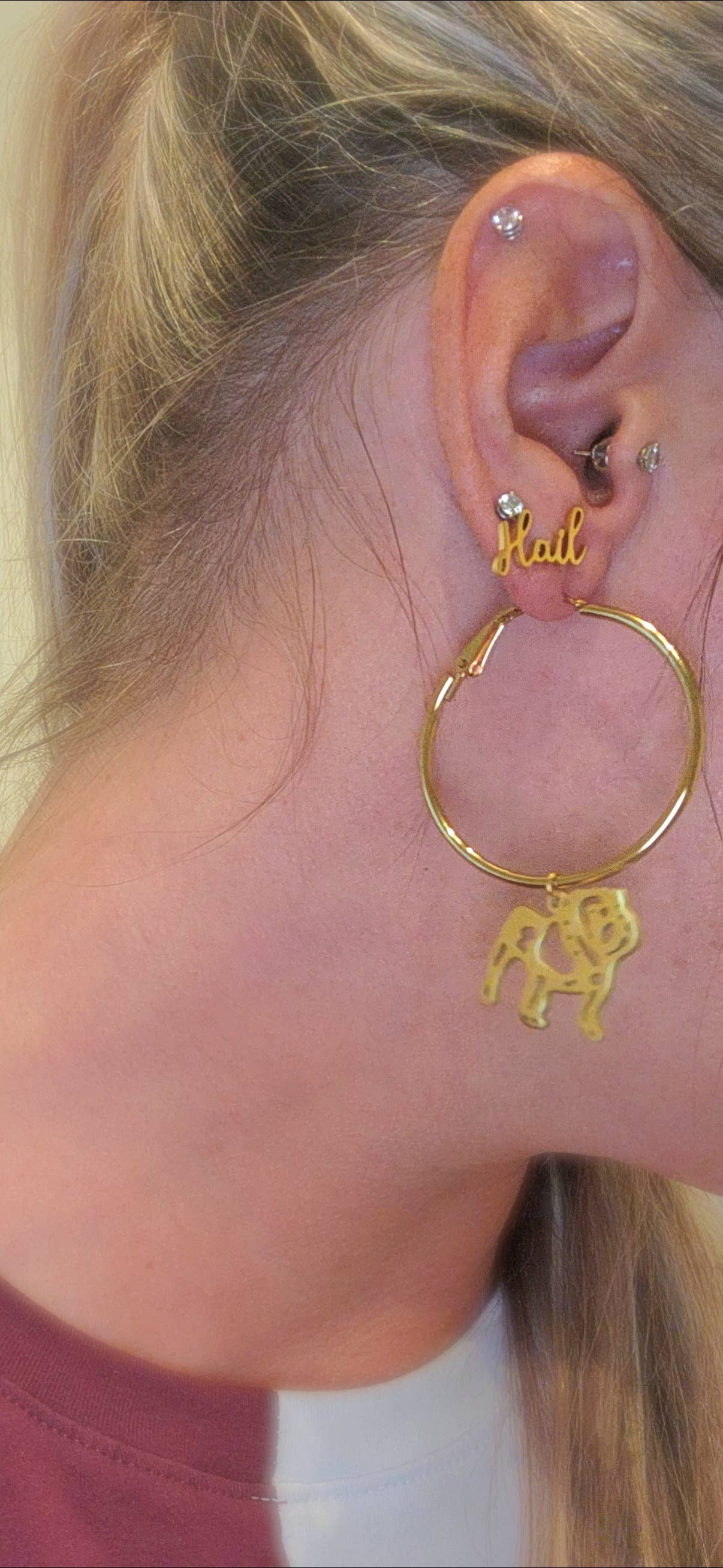 Hail State Gold Stud Earrings