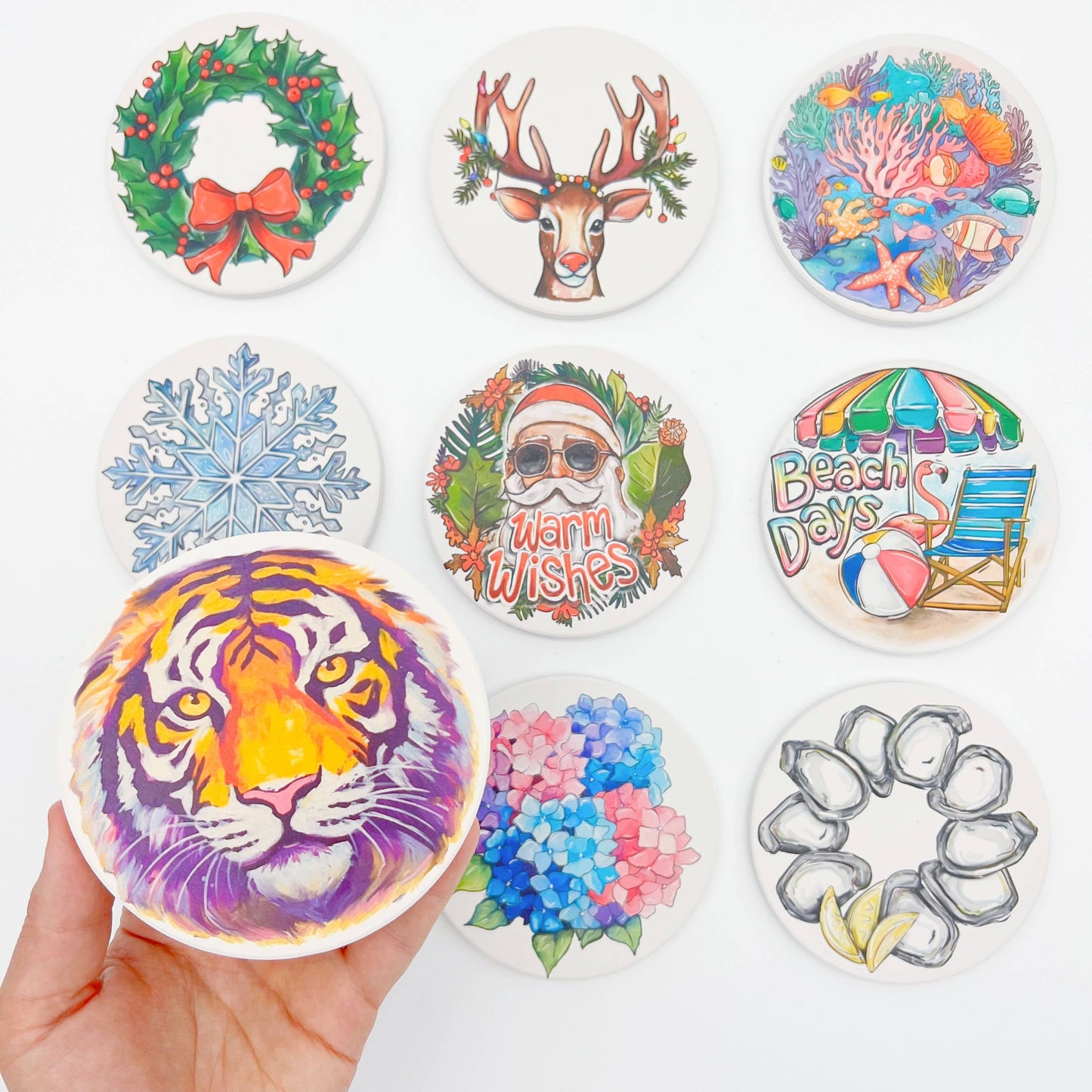 Carnival Mask Round Coaster - New Orleans Mardi Gras Decor