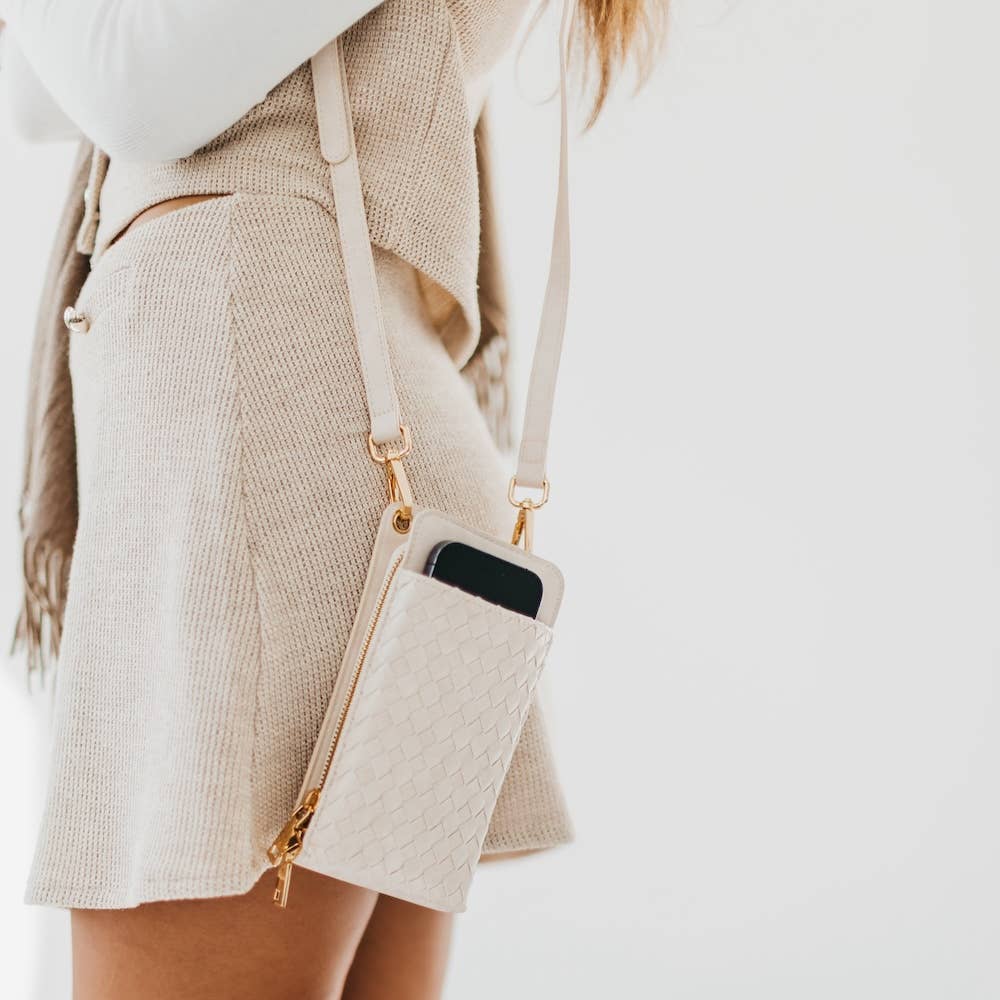 Brown Woven Double Duty Phone Bag