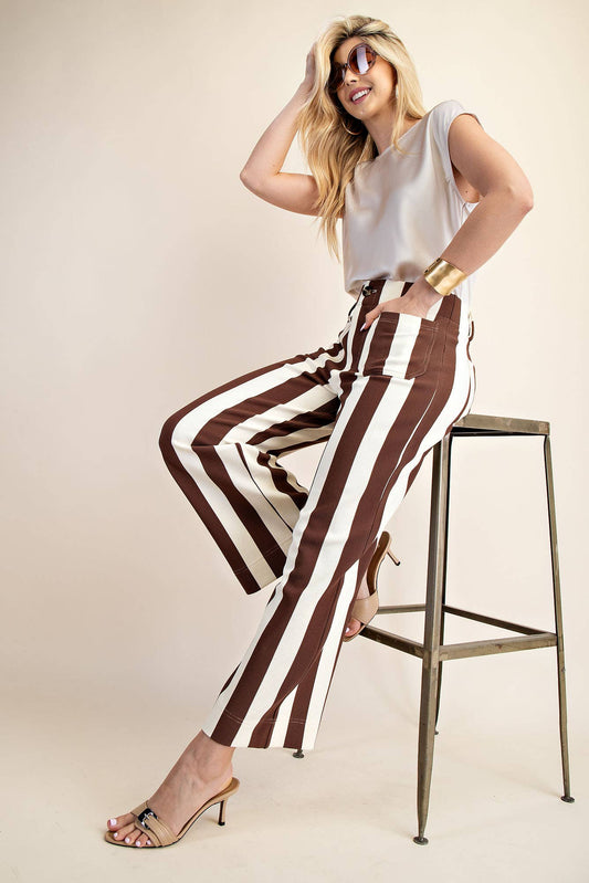 Brown Colette Cropped Wide-Leg Pants