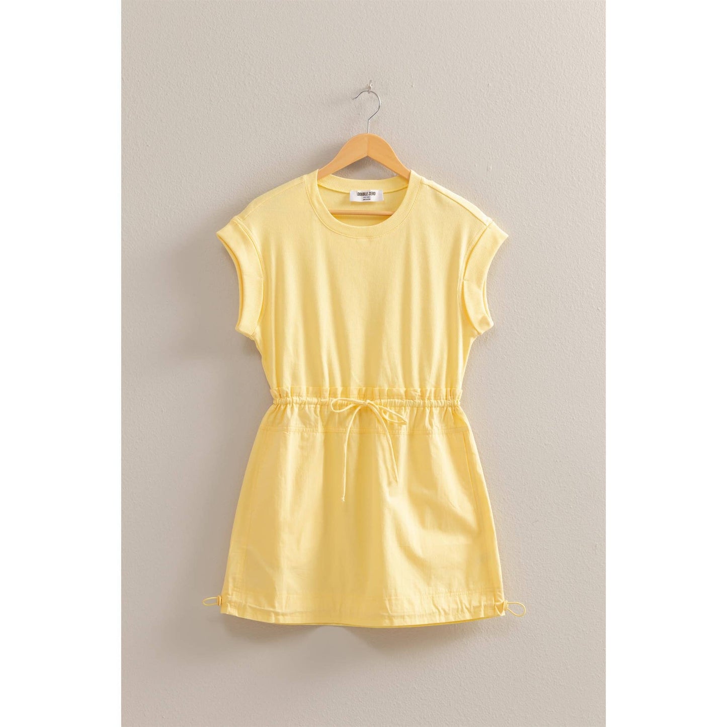 Short Sleeve Elasticized Waist Mini Dress