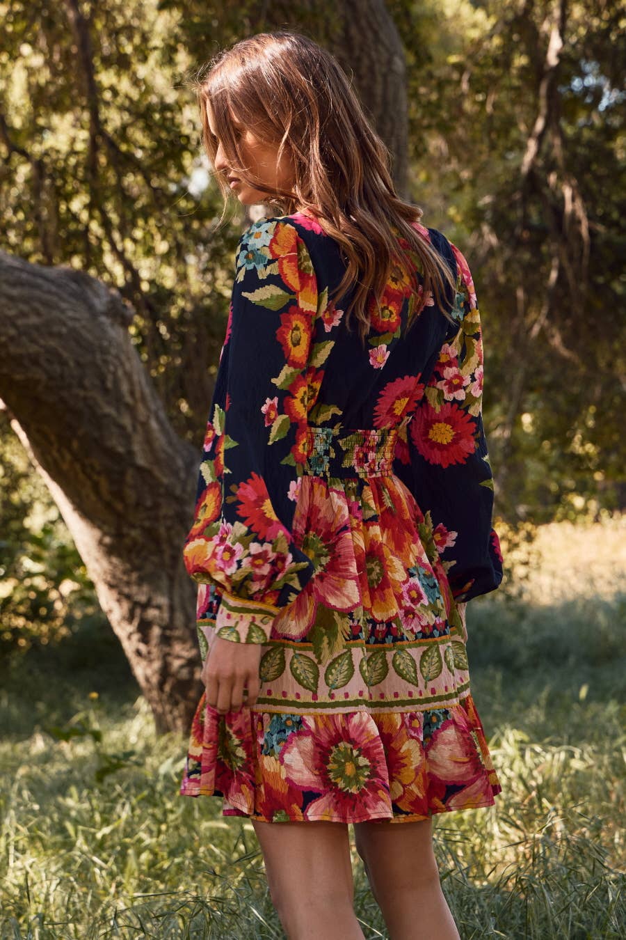 Stevie Floral Border Printed Mini Dress