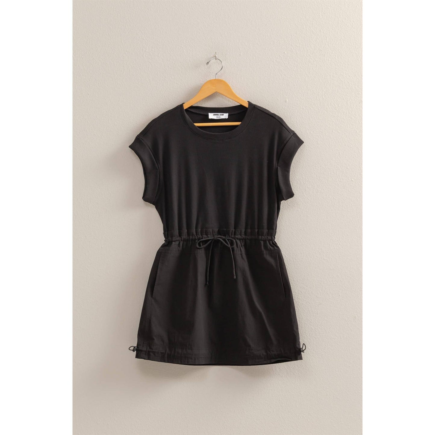 Short Sleeve Elasticized Waist Mini Dress