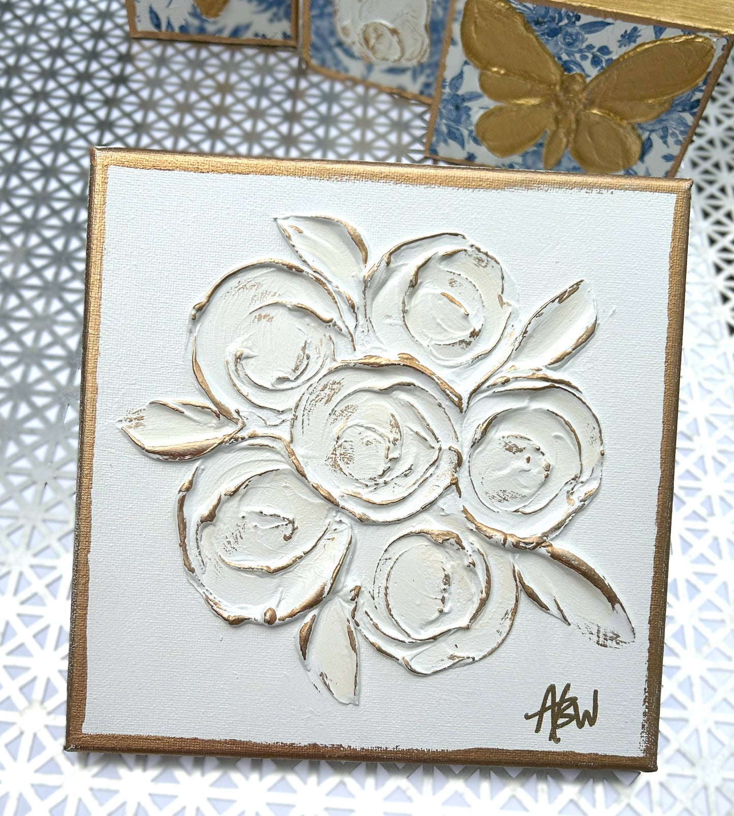 Textured bouquet on canvas |