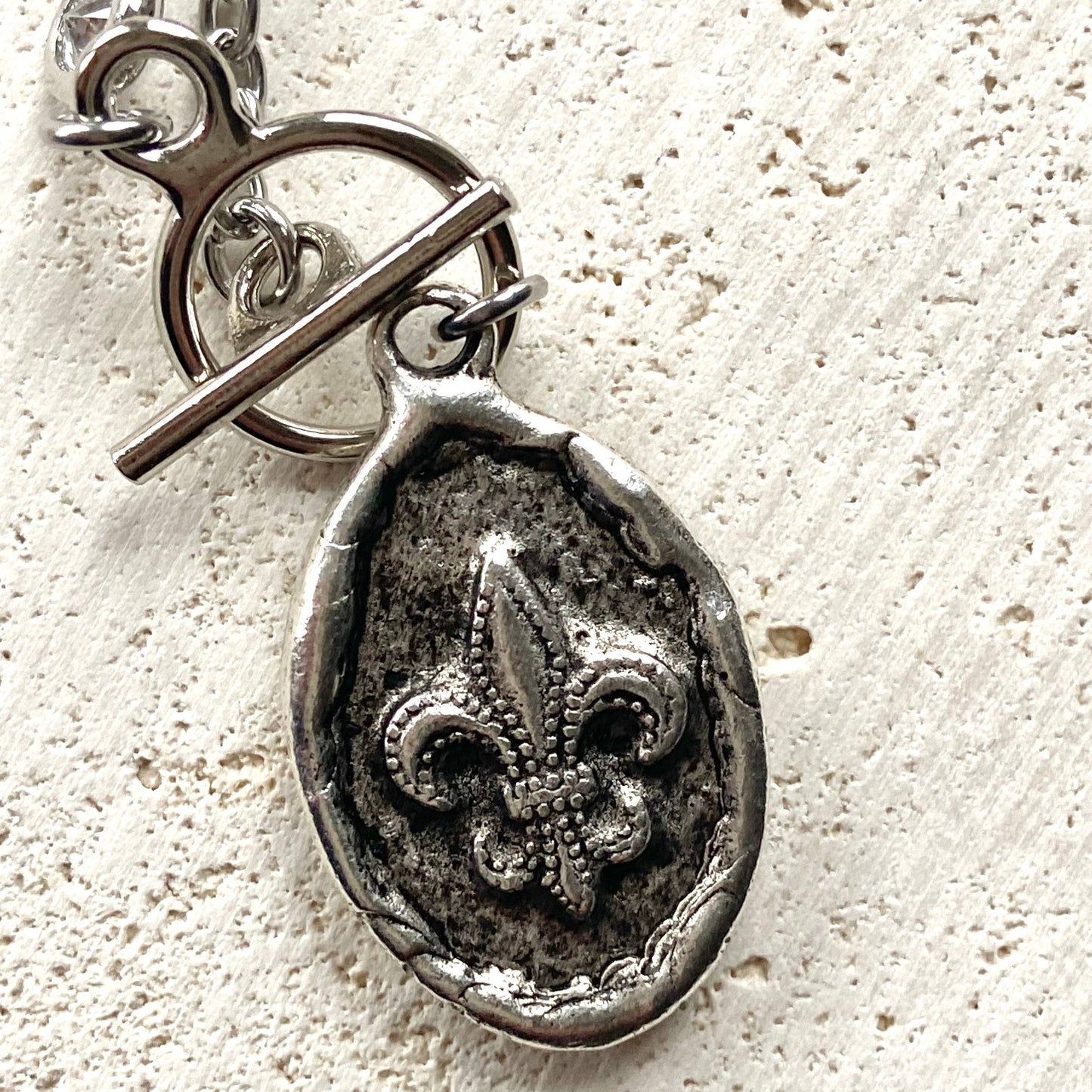 Queen Bee Fleur de lis necklace