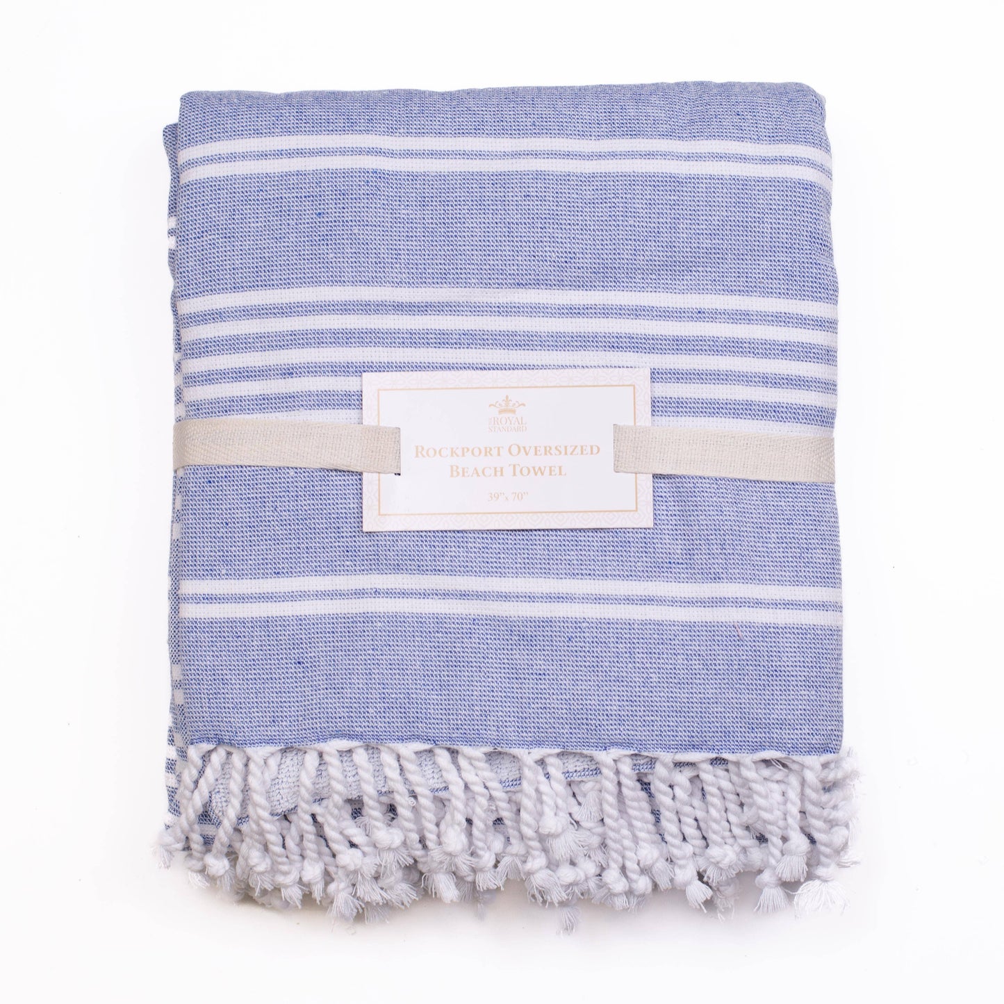 Rockport Oversized Beach Towel Blue/White 39x70