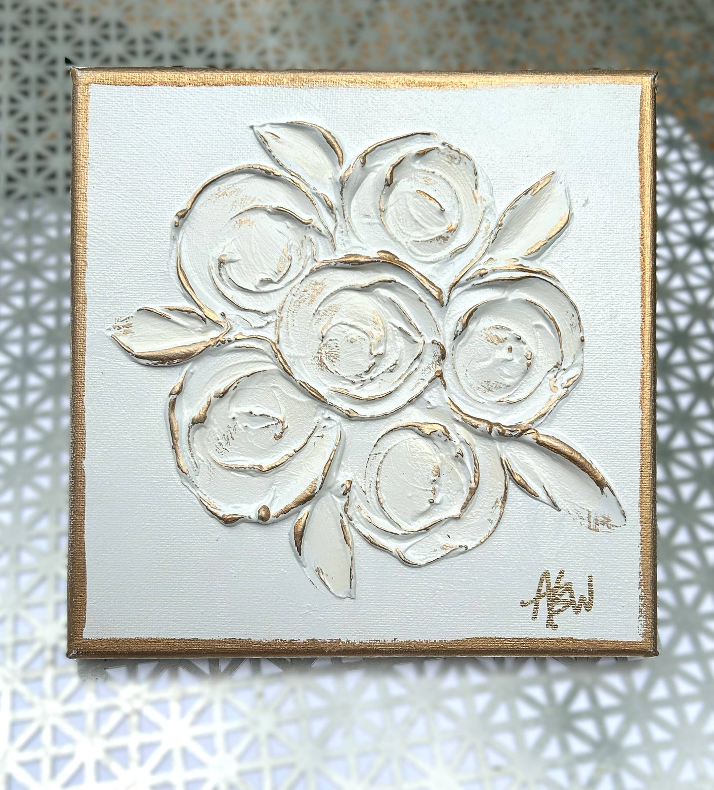 Textured bouquet on canvas |