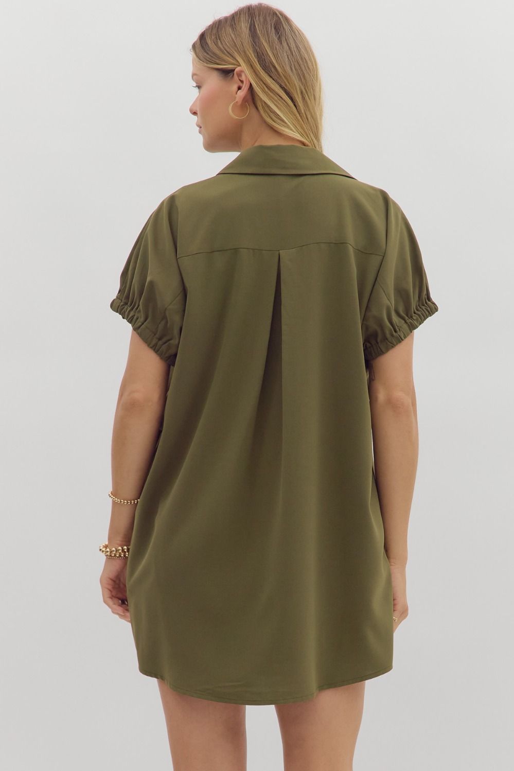 Olive green dress with pockets