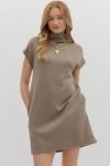 Light Mocha Mock neck Pullover Dress