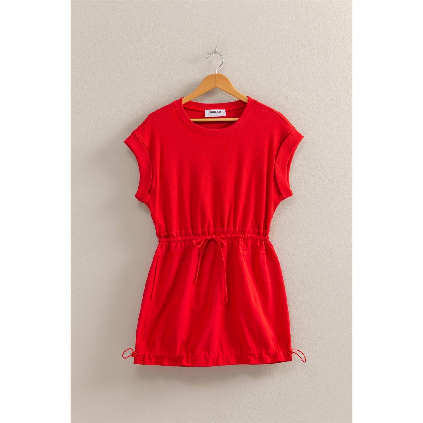 Short Sleeve Elasticized Waist Mini Dress