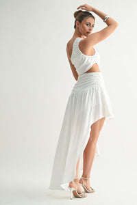 Cascade One-shoulder High-low Maxi Dress
