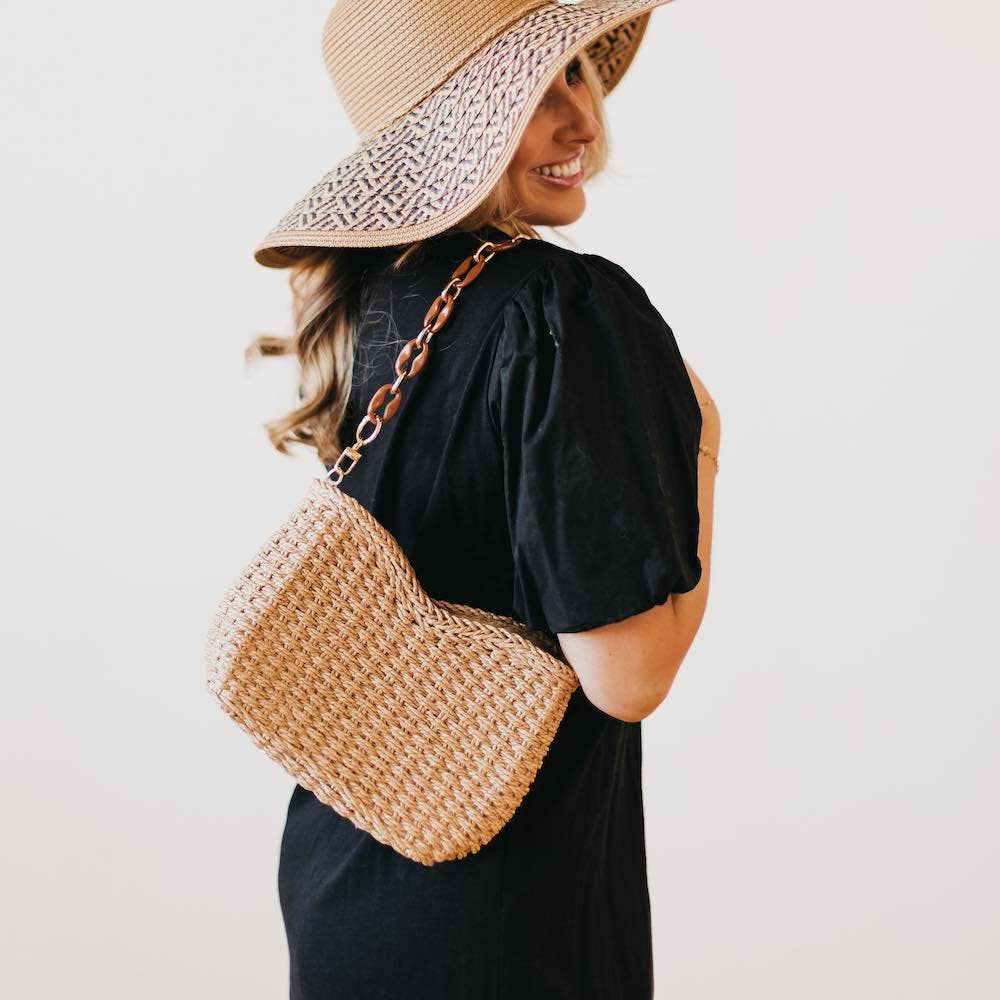 Cream Staycation Straw Bag