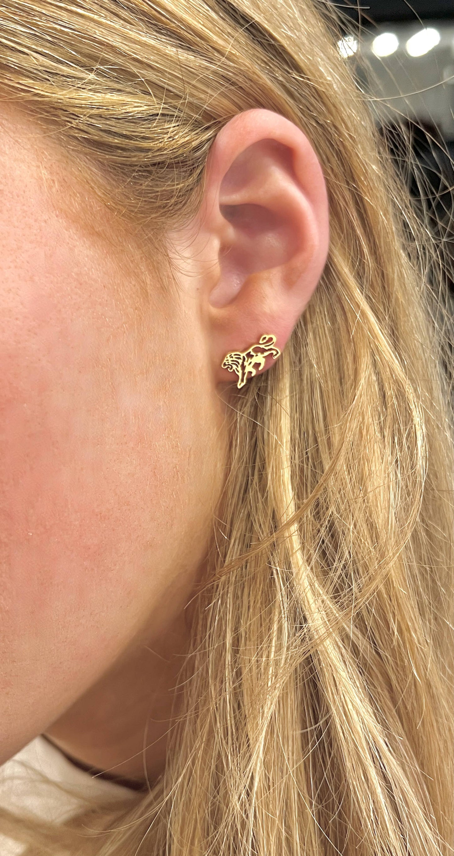 Lion Gold Stud earrings
