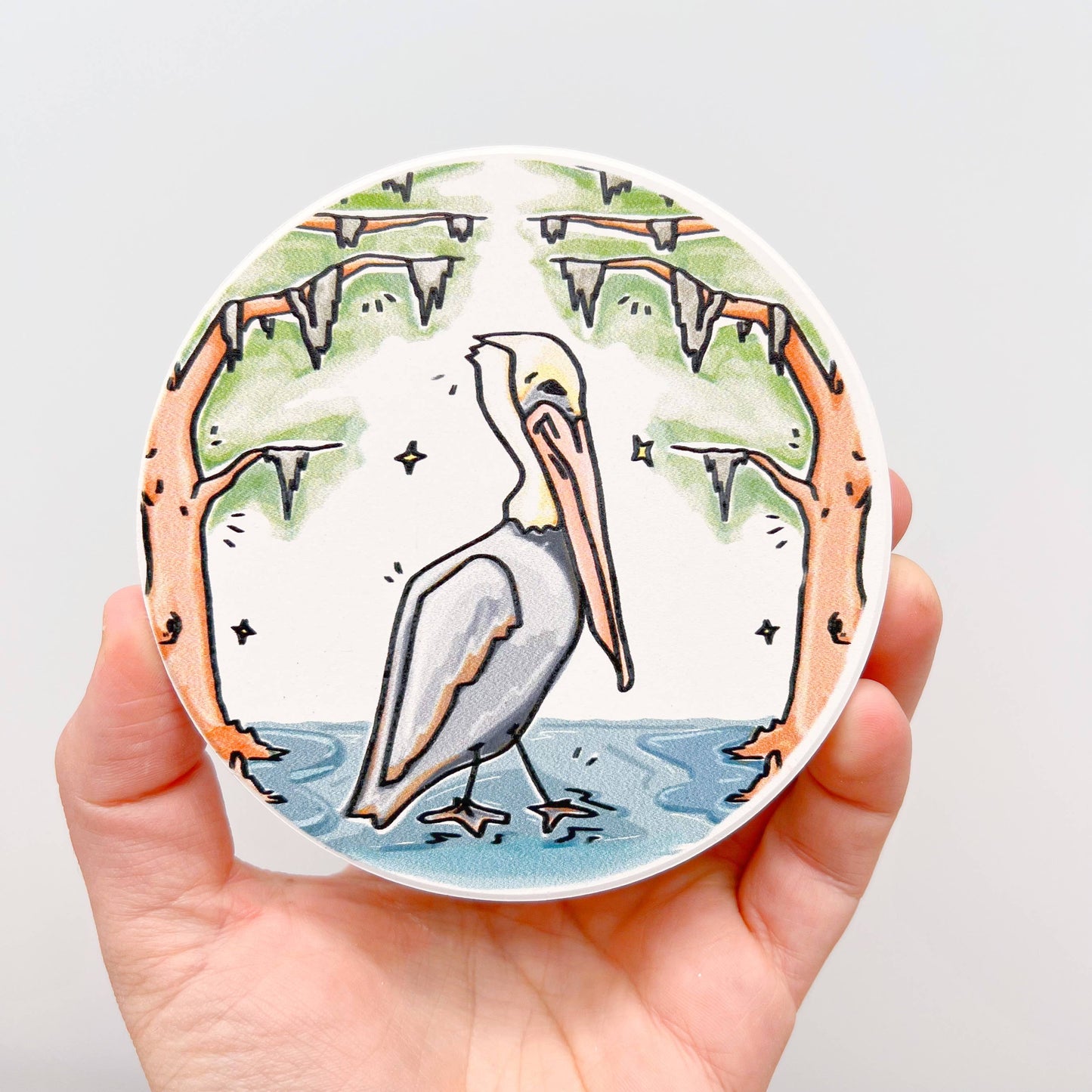 Pelican Coaster - Cypress Swamp Marsh Absorbent Stone Decor