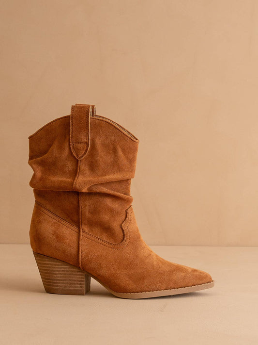 The Kit | Caramel Slouchy Western Bootie