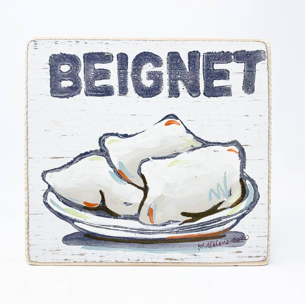 Square Wood Signs - Fun Decorative Wall Decor: Creole