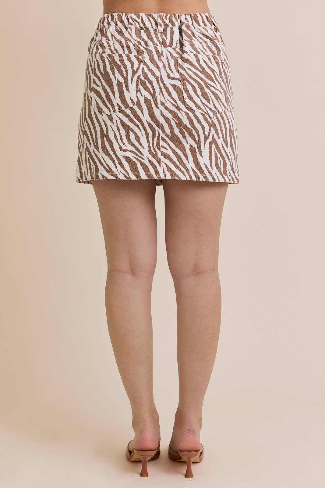 ANIMAL PRINT TWILL MINI SKIRT