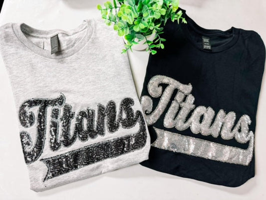 Titans Sequin Embroidered Short Sleeve T shirt