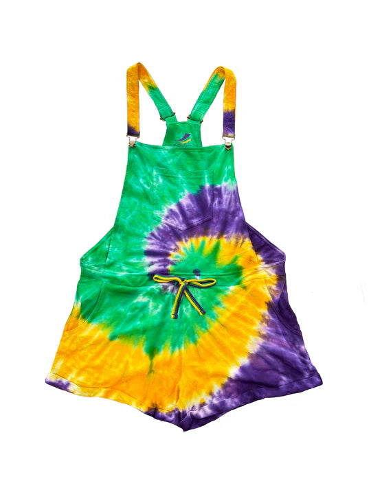 Adult Tie Dye Swirl Short Overalls