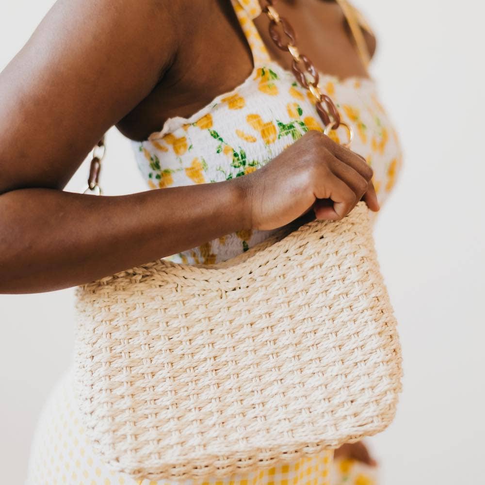 Cream Staycation Straw Bag