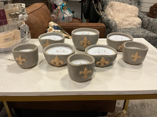 Fleur de lis Pottery Candles
