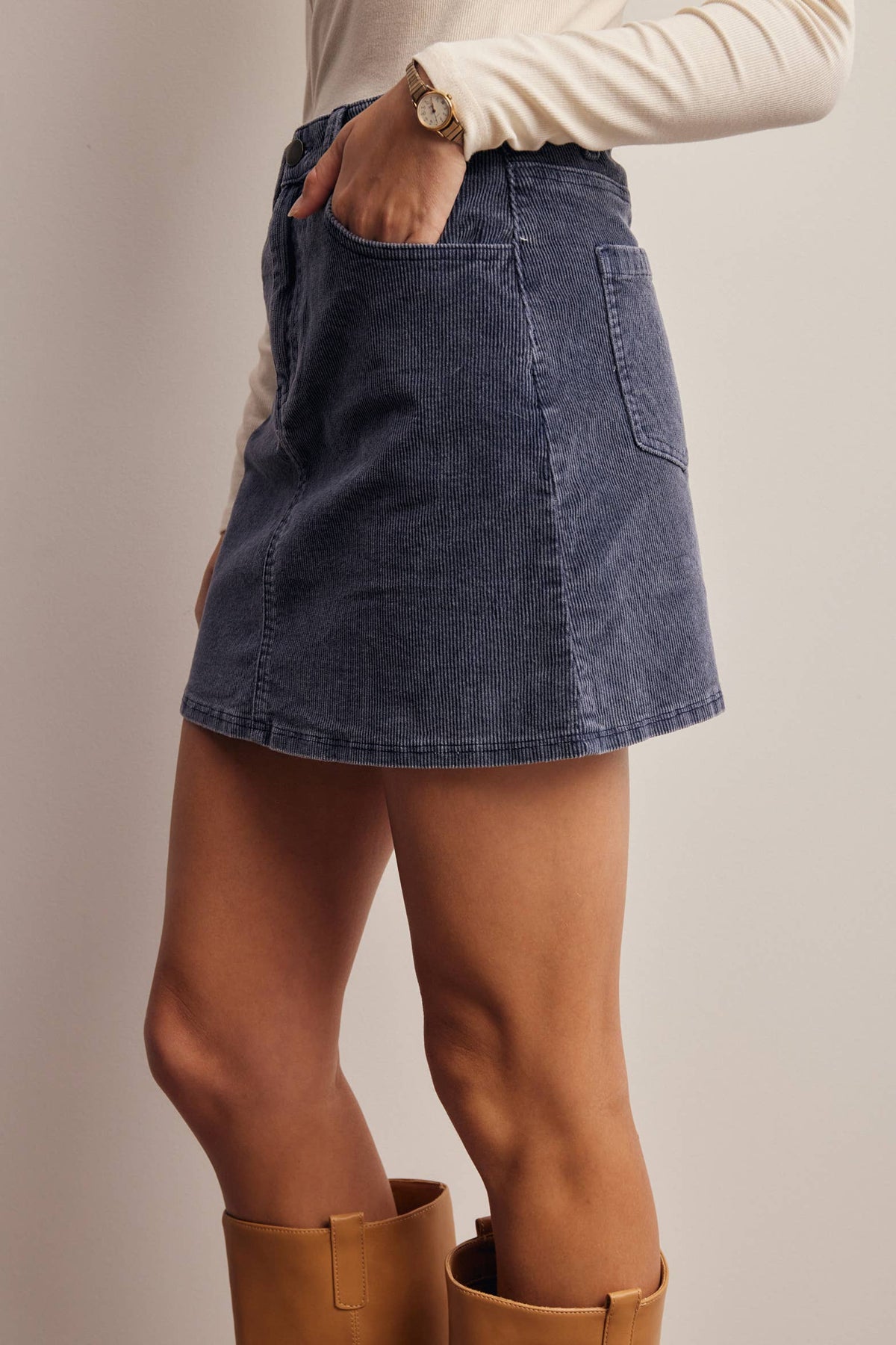 Fireside Cord Mini Skirt