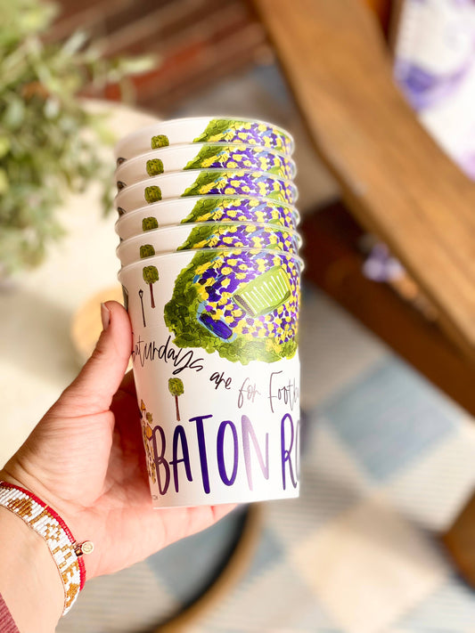 LSU Reusable Party Cups Collegiate tailgating
