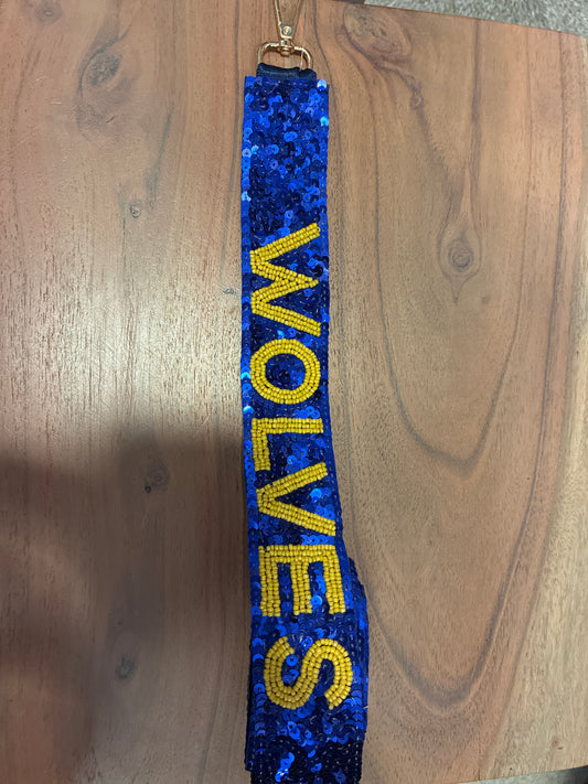 CC SPS Wolves Sequin Wolves purse strap