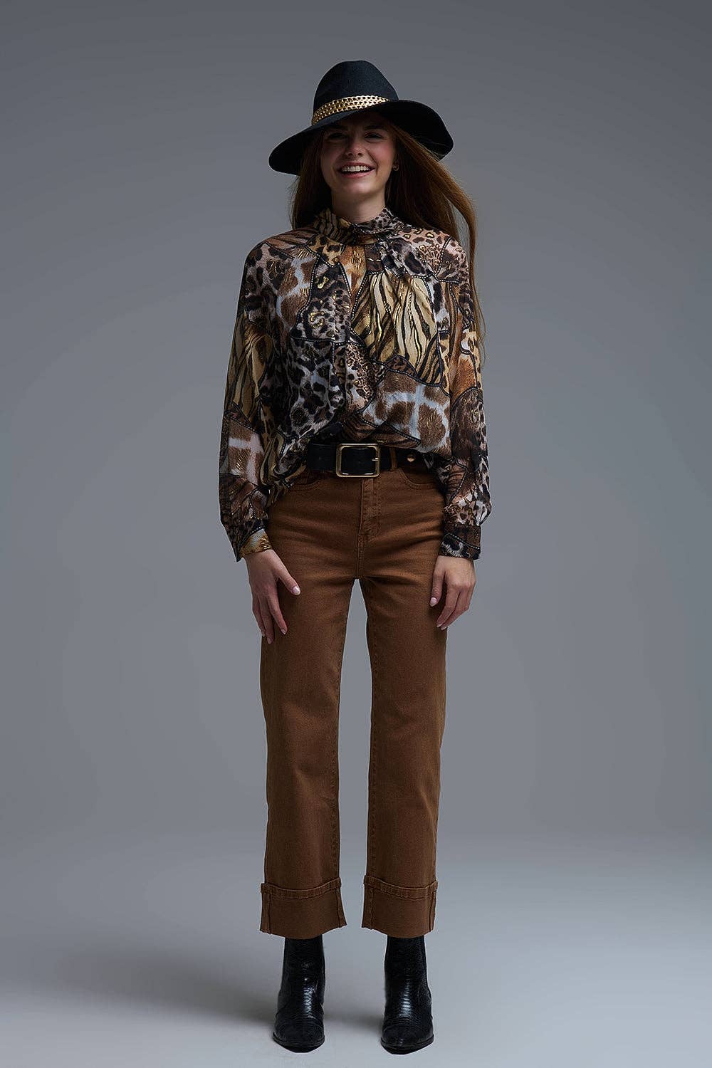 The Sasha Animal Print Chiffon Top