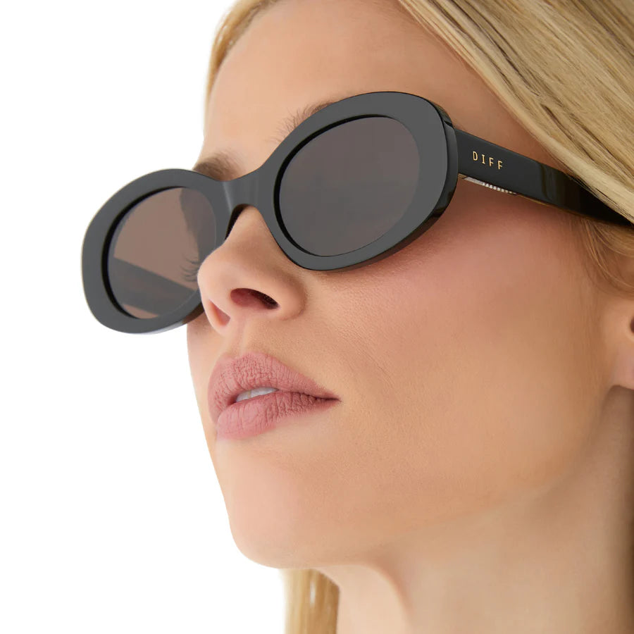 DIFF Lainey Black + Brown Sunglasses