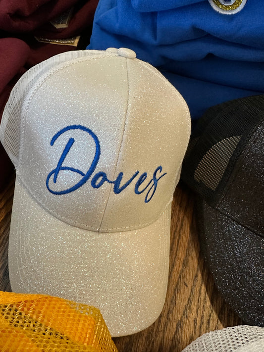 SSA DOVES   Glitter Embroidery Baseball Cap