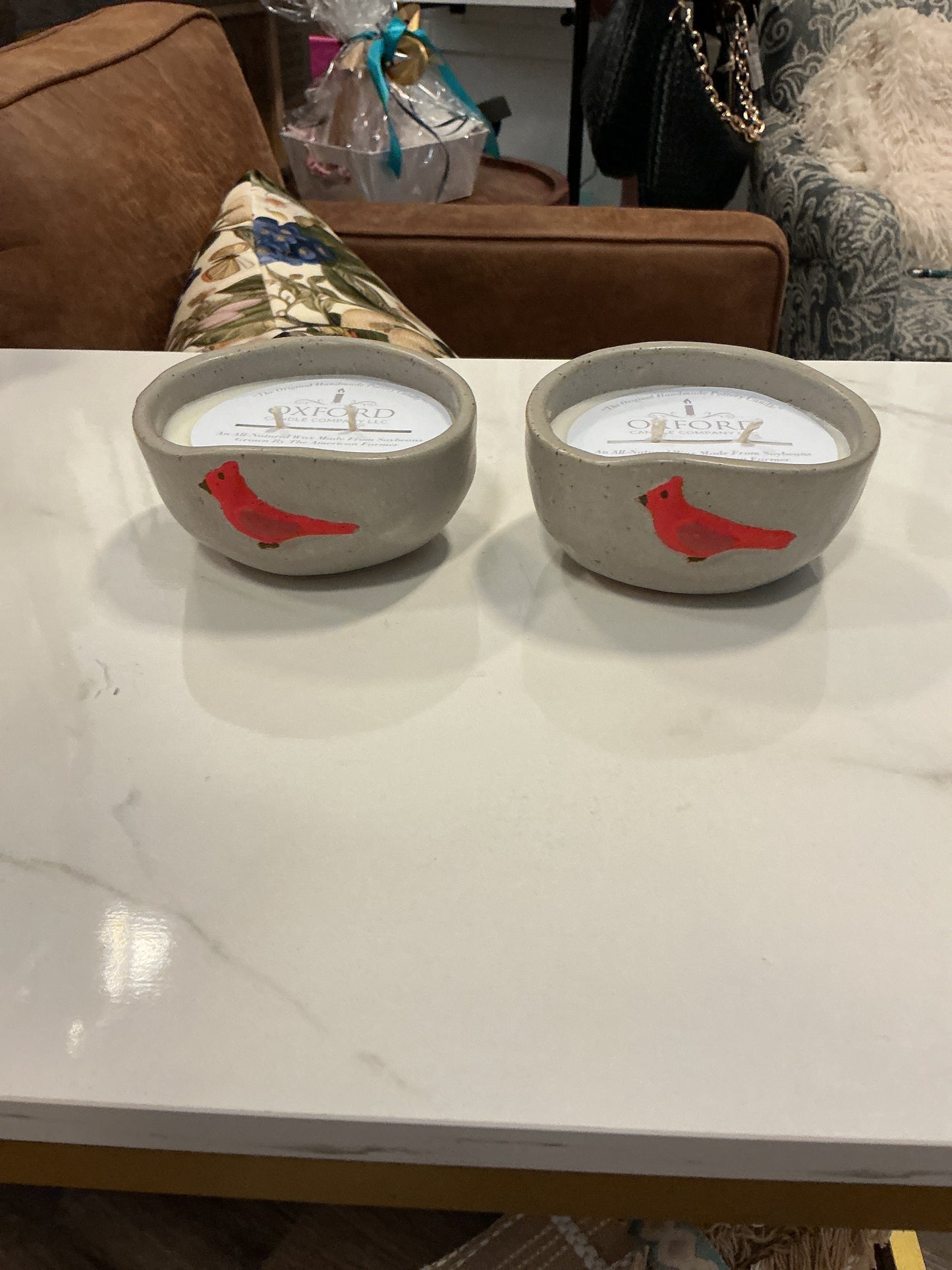 Cardinals Pottery Candles