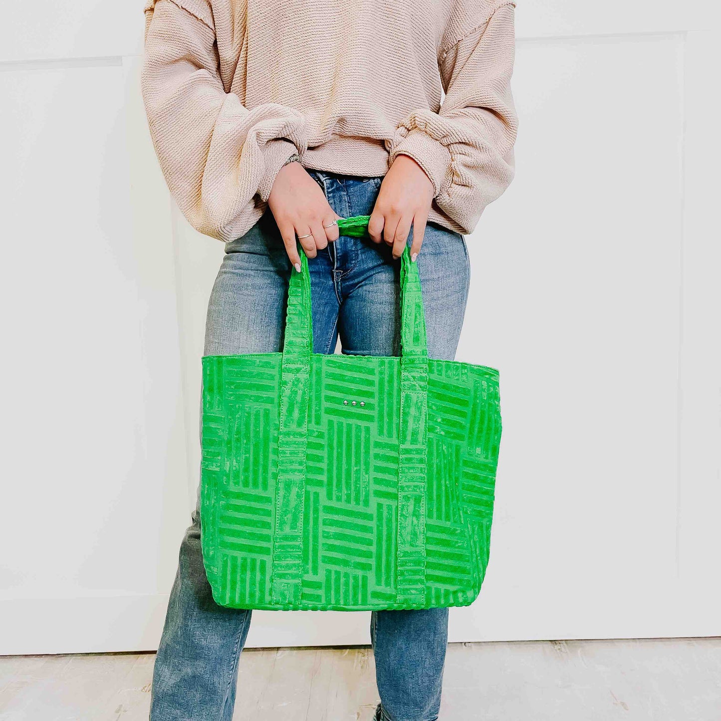 Teagan Terry Cloth Tote with Pouch (Reg $25): Green