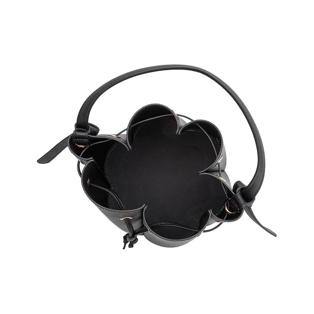 Laguna Black Recycled Vegan Leather Top Handle Bag