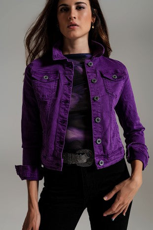 Purple Slim Trucker Jacket