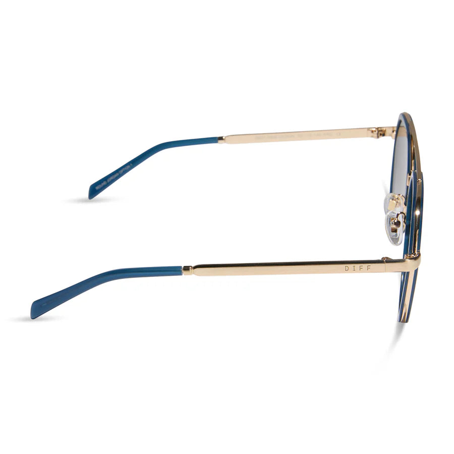 DIFF Joey Clubhouse Blue + Brushed Gold Sunglasses