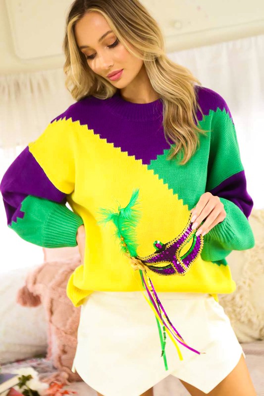 Color Block Sweater Top