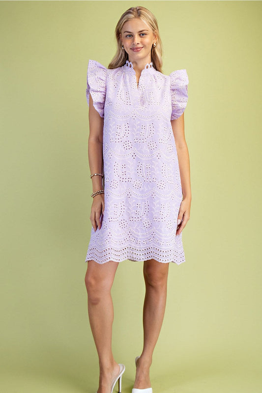 Ellie Lavender Eyelet Dress