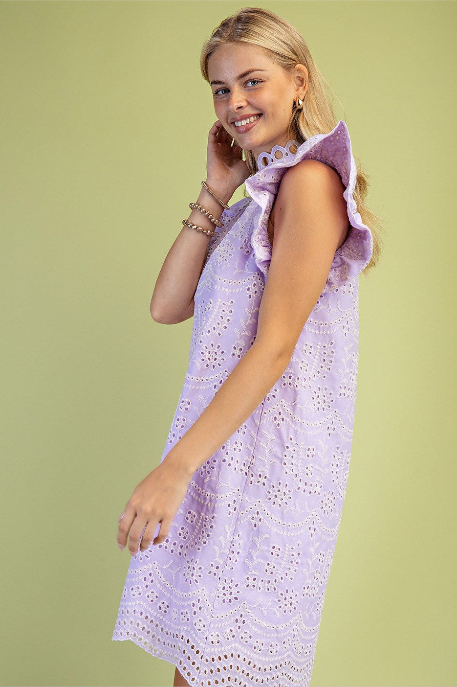 Ellie Lavender Eyelet Dress
