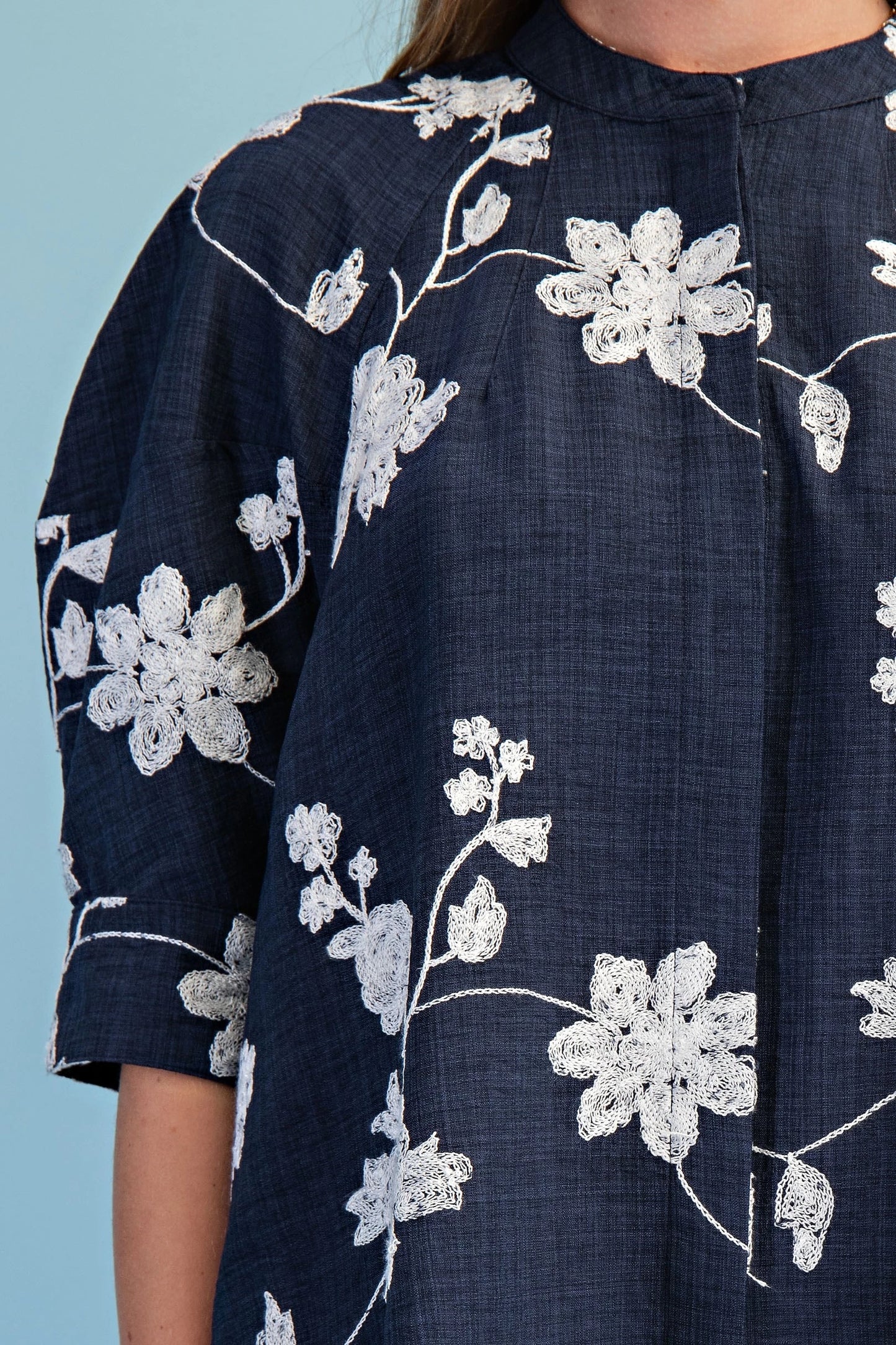 Charlotte Blooms in Navy Top