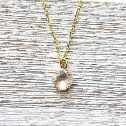 Clear crystal quartz necklace