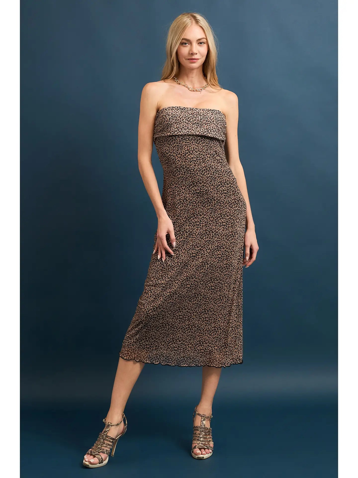 Lola Mesh Leopard Print Midi