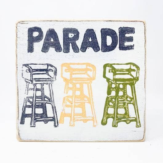 Square Wood Signs - Fun Decorative Wall Decor: Mardi Gras