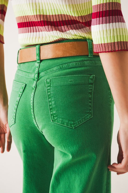 Wide Leg Jeans Green