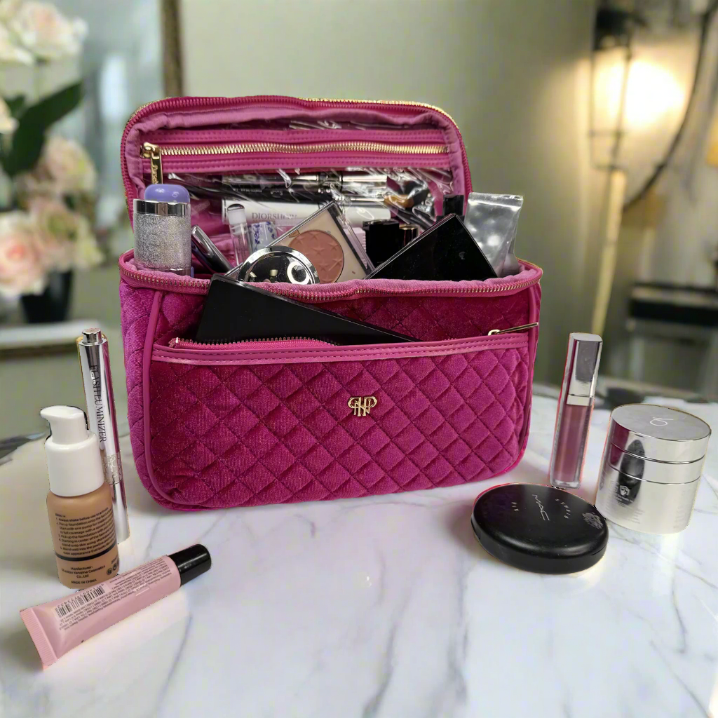 Classic Train Case - Fuchsia Velvet