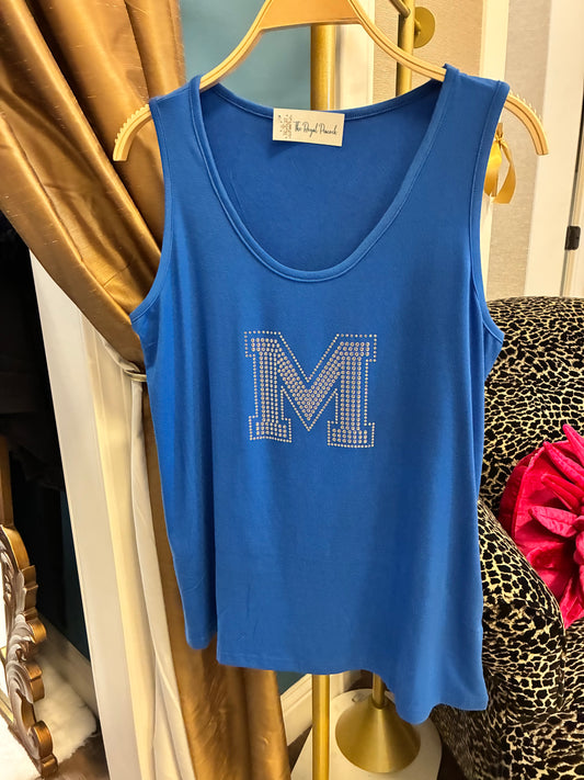 Cc Mandeville Rhinestone round neck tank