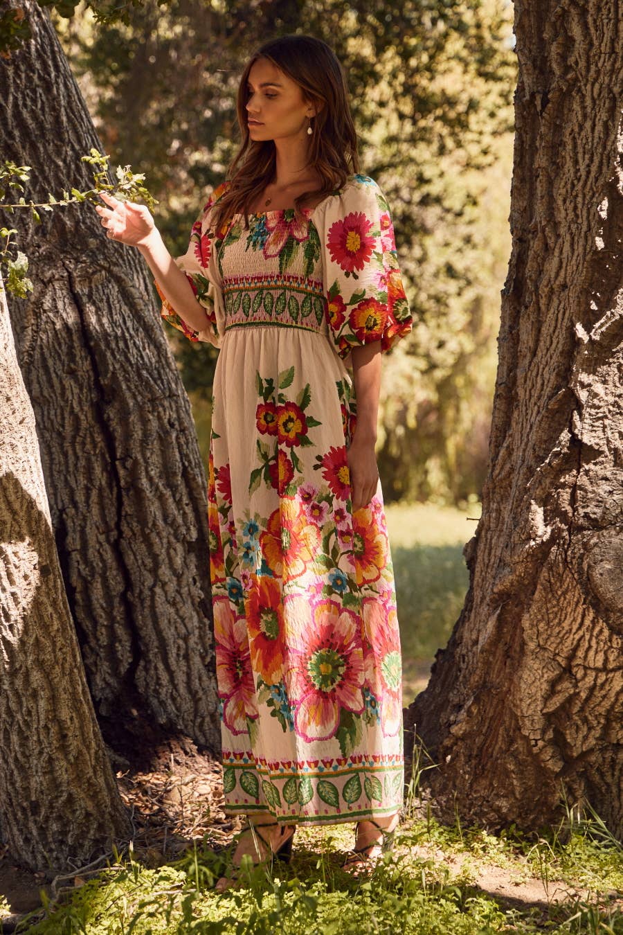 Berkeley Floral Border Printed Maxi Dress