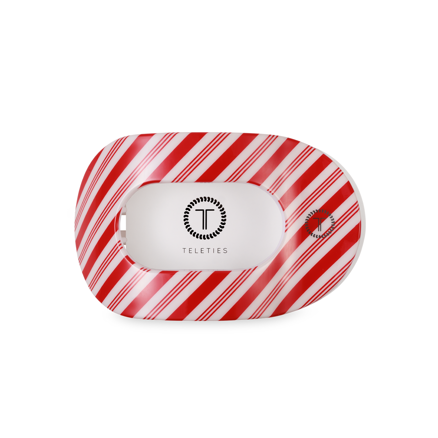 Flat Round Hair Clip | Medium | Candy Cane Crush