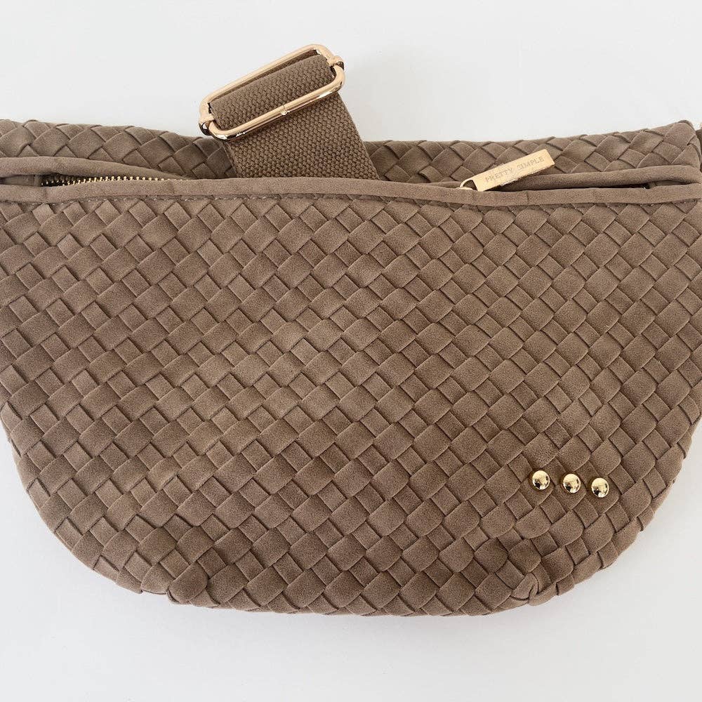 Wine Suede Westlyn Woven Bum Bag