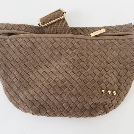 Taupe Suede Westlyn Woven Bum Bag